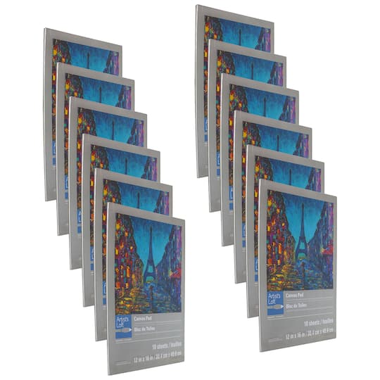 Michaels, 12 Pack: Canvas Pad by Artist's Loft™ Necessities™, 12" x 16" – Category: Bulk Canvas
